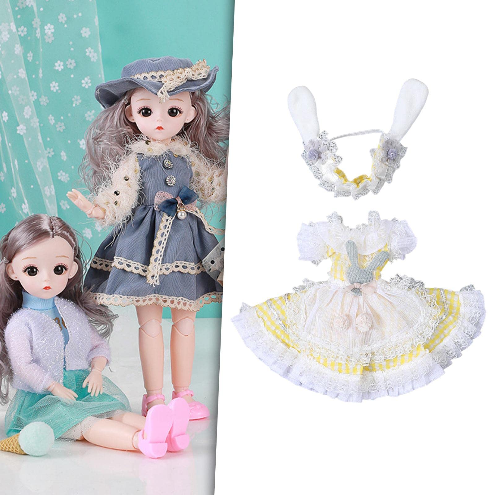 10 Set Puppenkleidung Kleid Kostüme Outfits Kollektionen Mode für 30cm Babypuppe Gelb