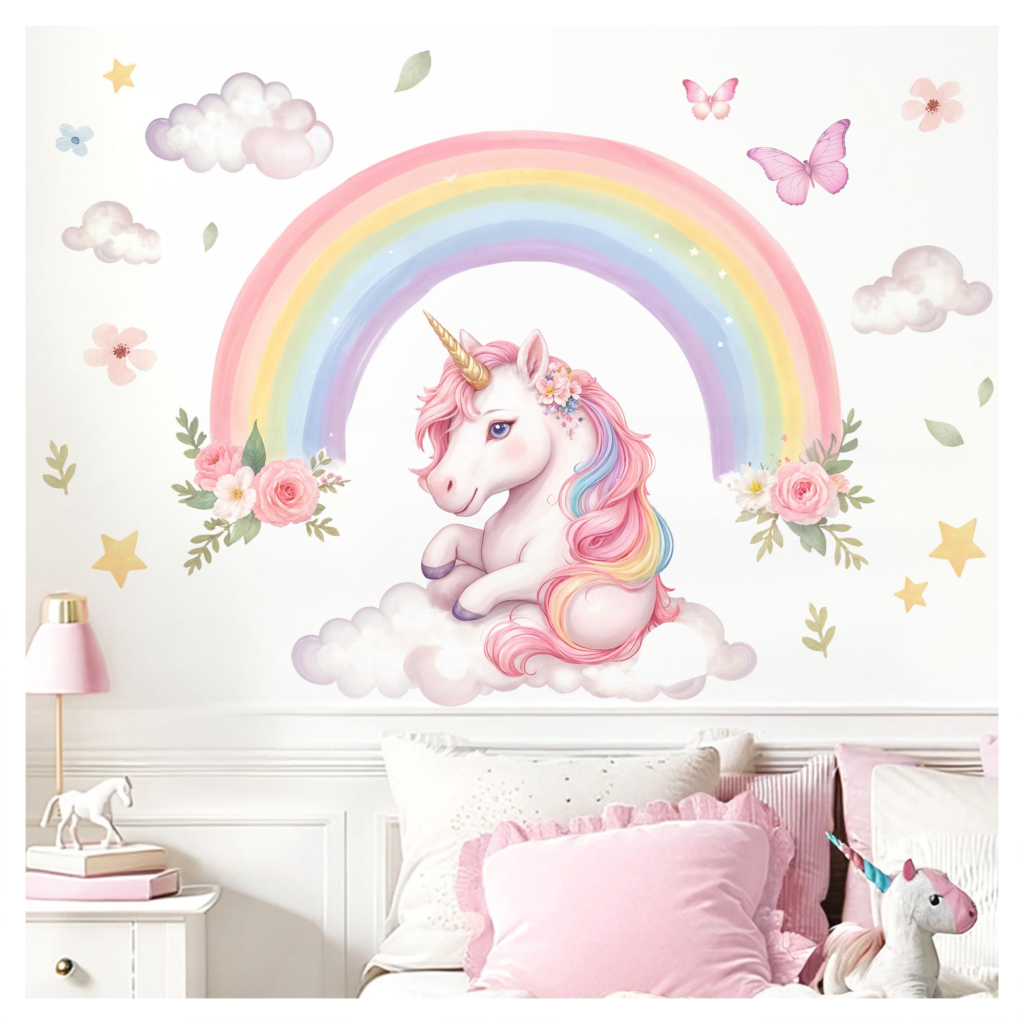 Sticker licorne arc-en-ciel pour accompagner les nuits de bébé