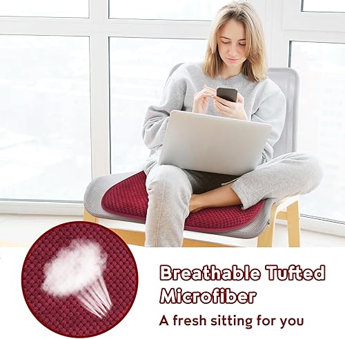 Miniatura 4 de Cojines rojos para sillas de cocina, cojines de espuma antideslizante para asiento de oficina, cojines gruesos y suaves, cojines grandes de metal de