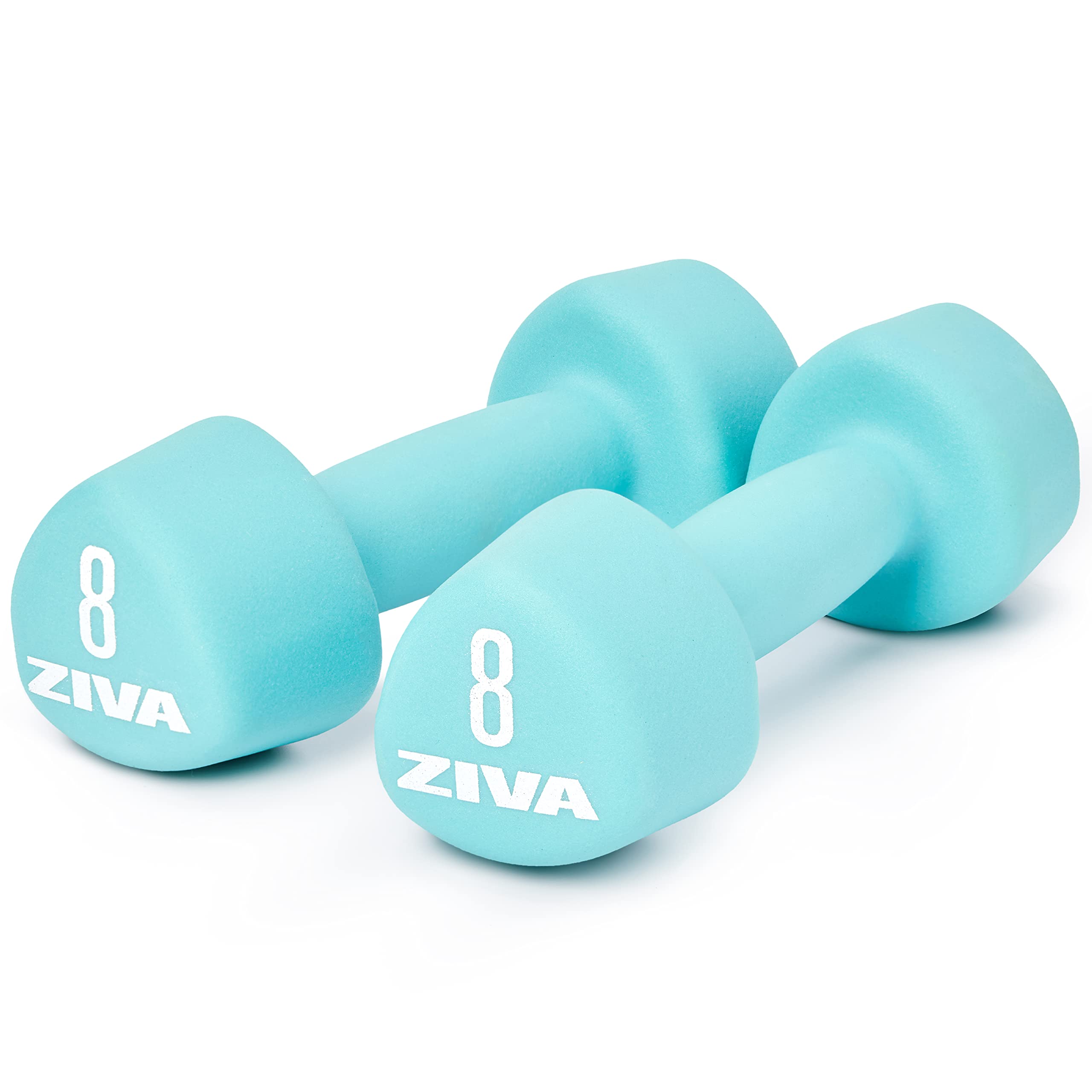 ZIVANeoprene Rubber Tribell Dumbbell Pairs - Sleek, No-Slip, Durable Rubber Finish, Precision Weighted Core, No-Roll Design for Rigorous Exercise and Strength Training (Avail in 2-10lb Pairs)