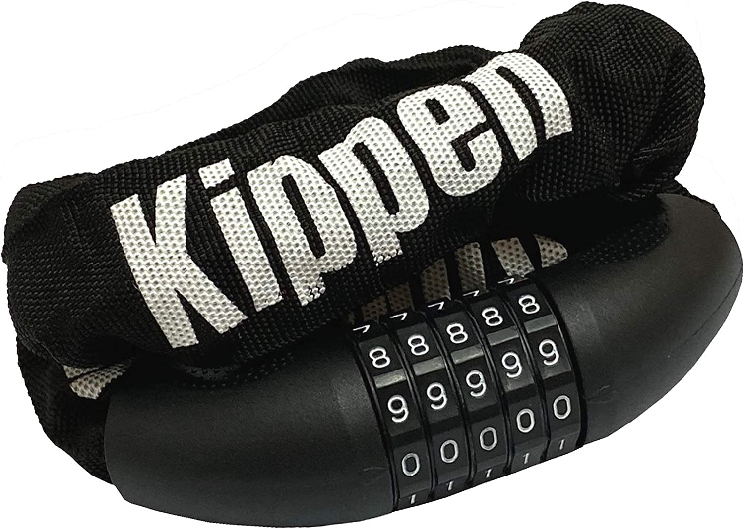 Kippen 2013X - Catena con Lucchetto a Combinazione a 5 Cifre. Lunghezza 100 Cm. Ideale per bici, skateboard, scooter, cancelli, cassette degli attrezzi.