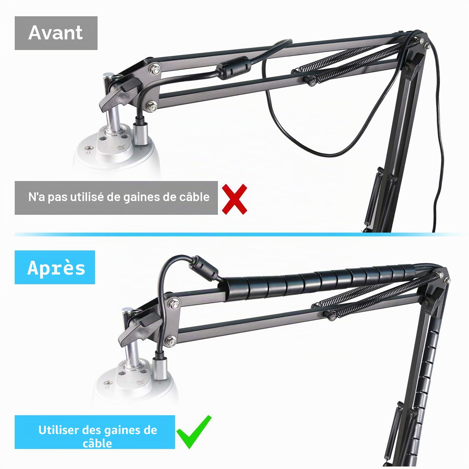 Fifine K669 Support Microphone Professionnel Réglable avec Bonnette Micro et Tube de Fixation Compatible avec Microphone USB Fifine K669 669B par YOUSHARES