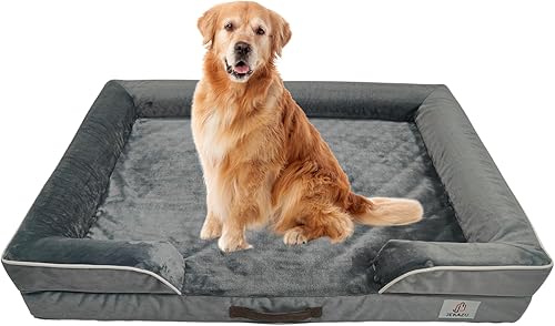 Cama ortopédica XL para perros extragrandes, impermeable, cama grande de espuma viscoelástica con funda lavable, camas para mascotas para razas de
