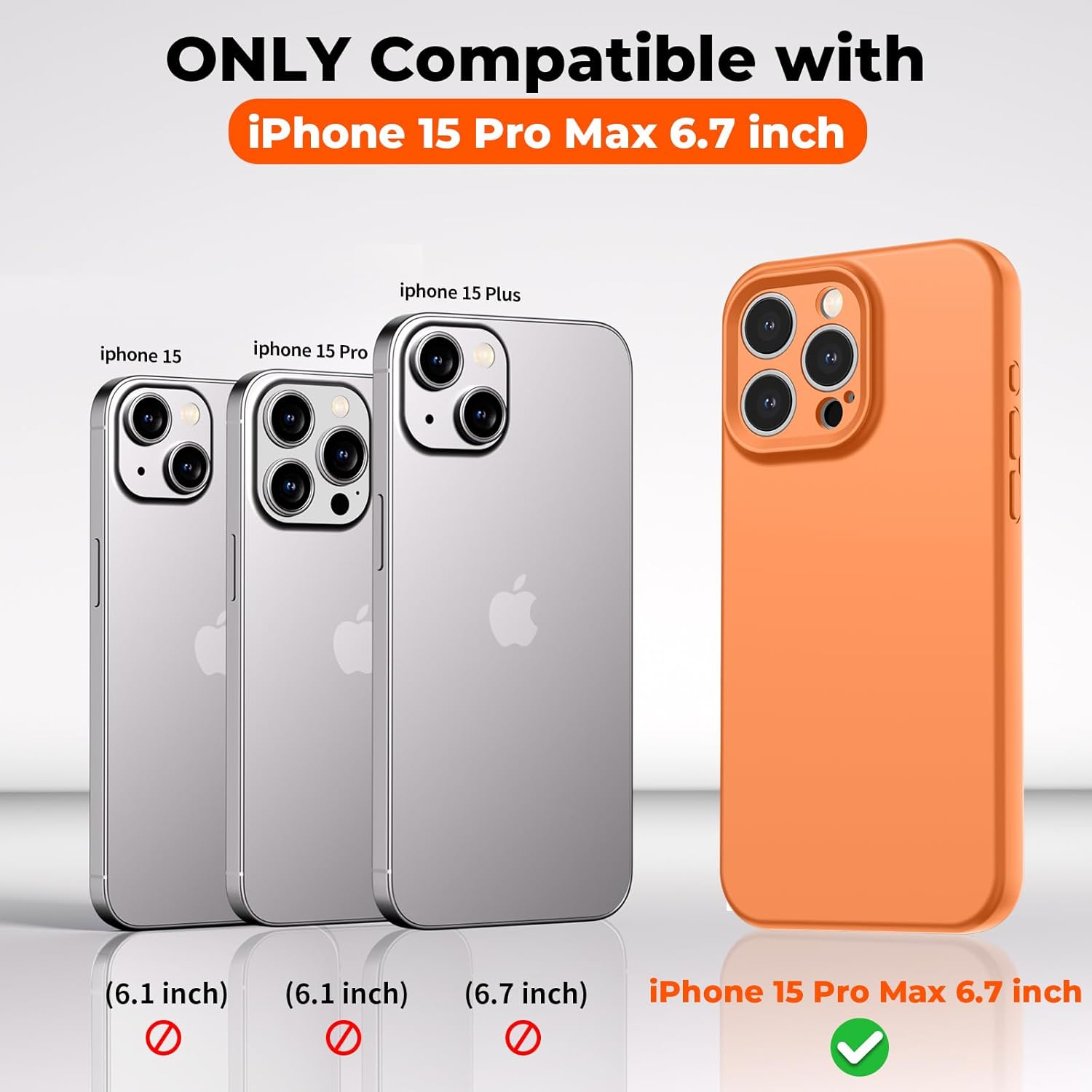 SUPFINE Designed for iPhone 15 Pro Max Case,Premium Liquid Silicone with [Soft Anti-Scratch Microfiber Lining][Upgraded Camera Protection] Slim Shockproof Phone Case for Men Women Girls,Orange - Image 2