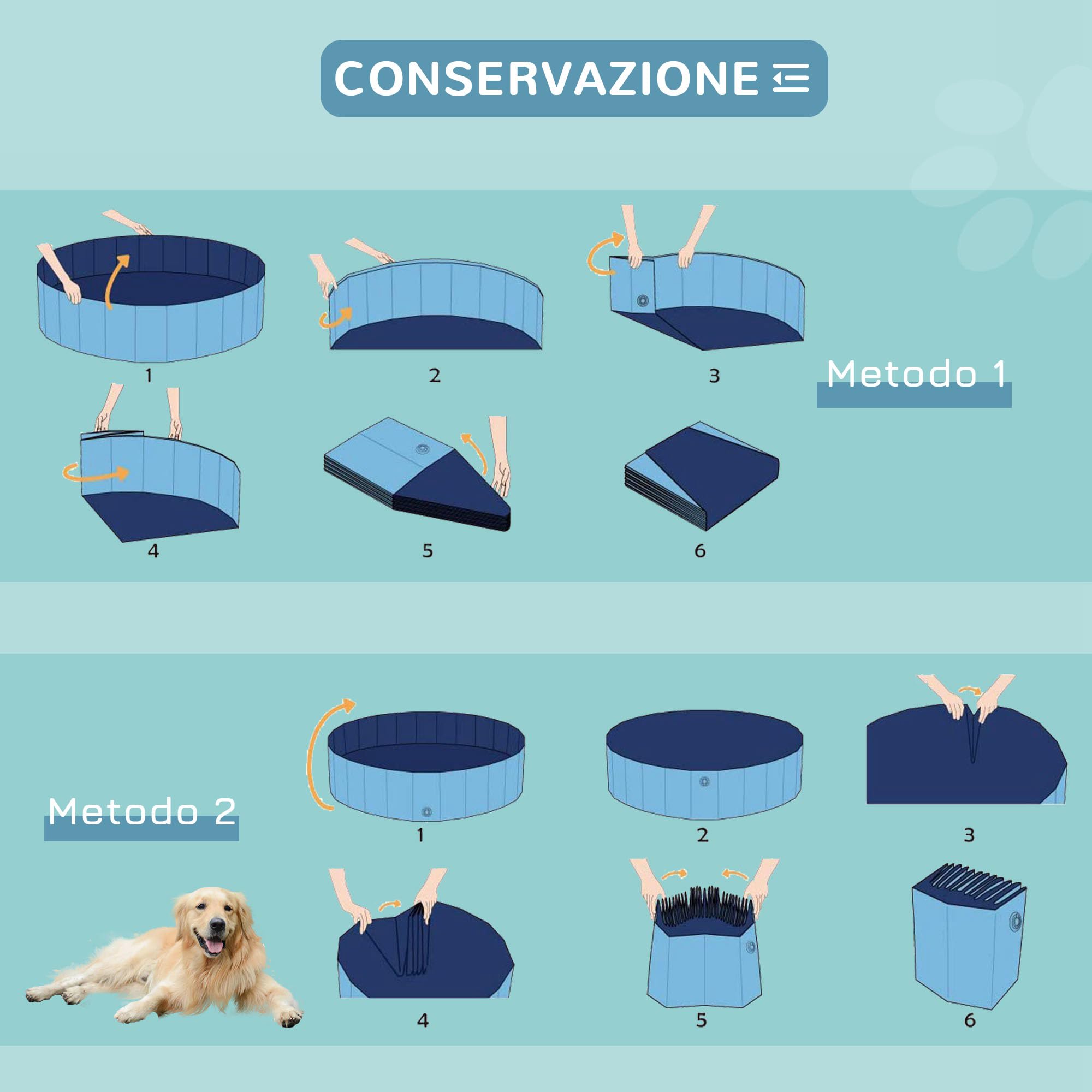 PawHut Piscina Pieghevole per Cani in PVC, Azzurro, 160x30cm (Ã˜xH)
