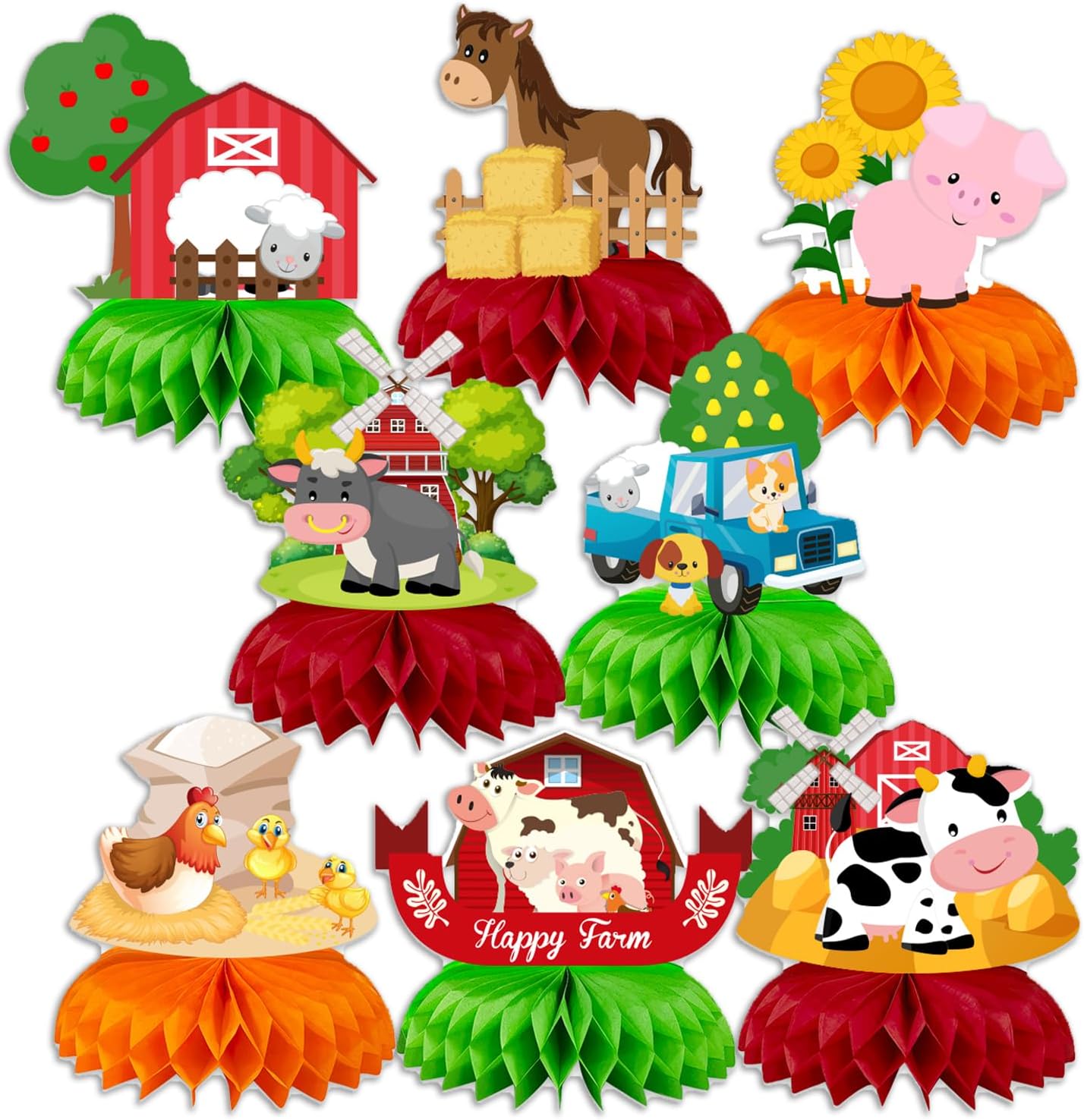 8Pack Farm Theme Birthday Party supplies set