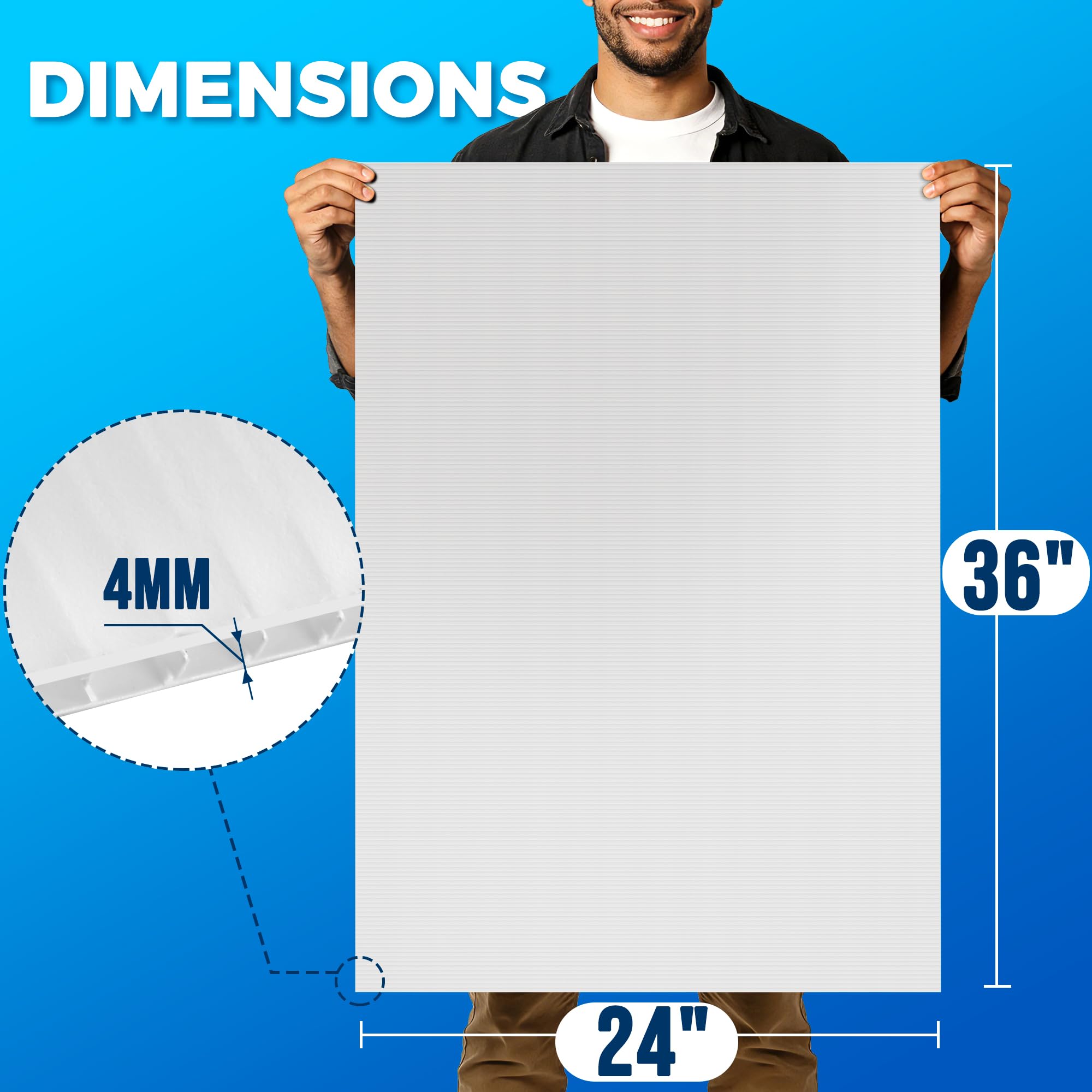 24x36 Poster Board - 10 Pack Corrugated Plastic Sheets -2