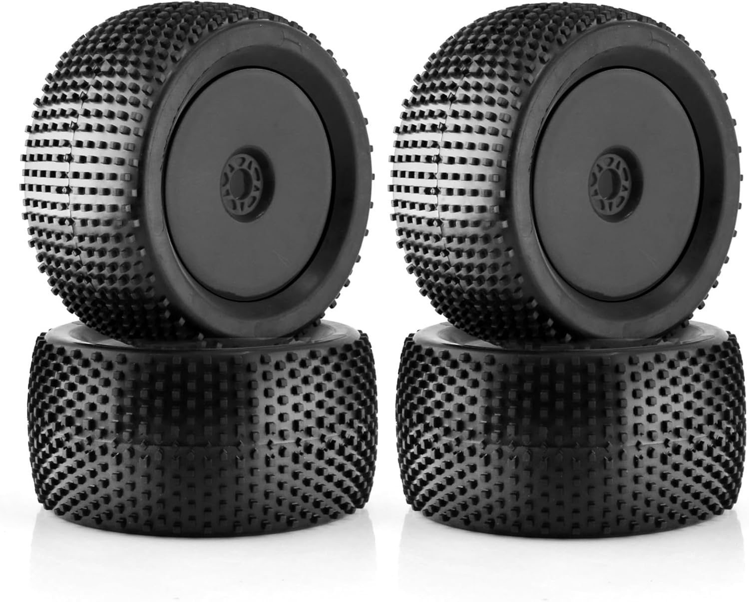 1/8 RC Off Road Racing Truck Tires OD 5.51" and Wheels Rims 17mm Hex for 1:8 Buggy Truck Car Traxxas Arrma Kraton Typhon 6S 3S Talion 6S Losi 8ight HPI Vorza Flux Kyosho Hobao 4PCS (Black)