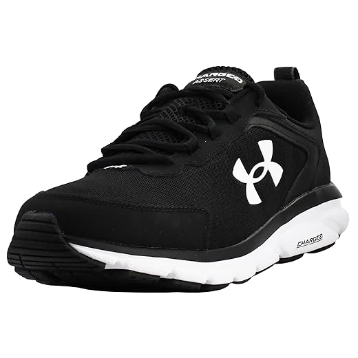 Under Armour Men's Charged Assert 9, Black (001)/White, 11 M US