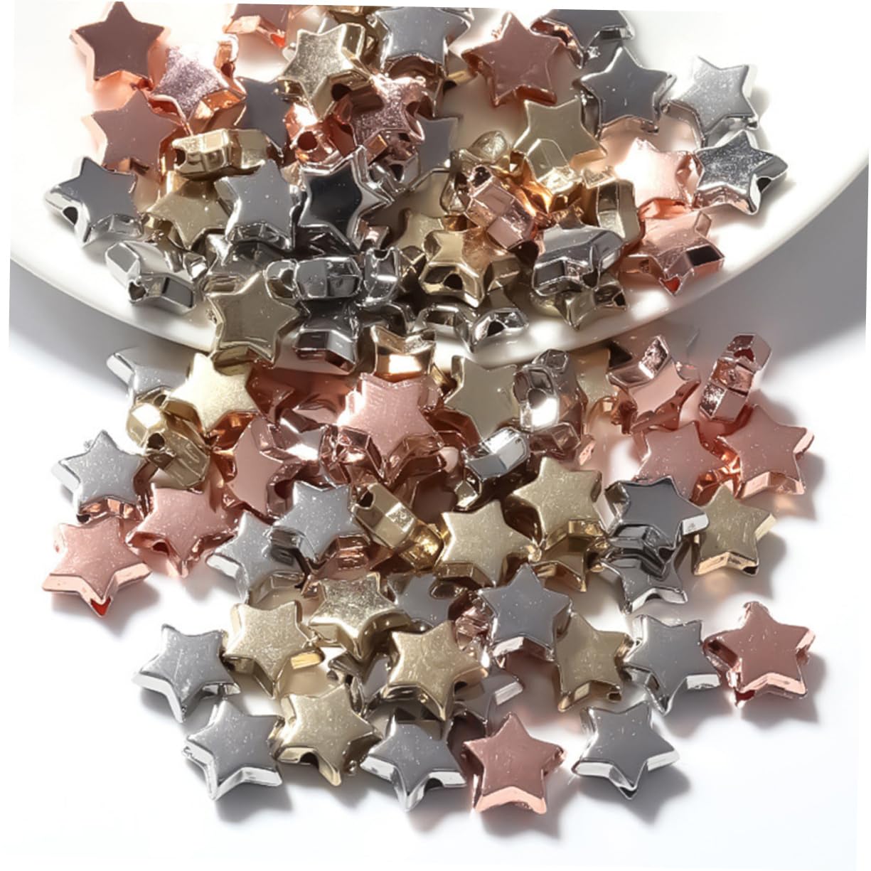 NUOBESTY 4 Sets Schmuckherstellungsset Sternförmige Lose Perlen Für Armbänder Abstandsperlen Materialperlen Für Schmuck 300 Stück * 4