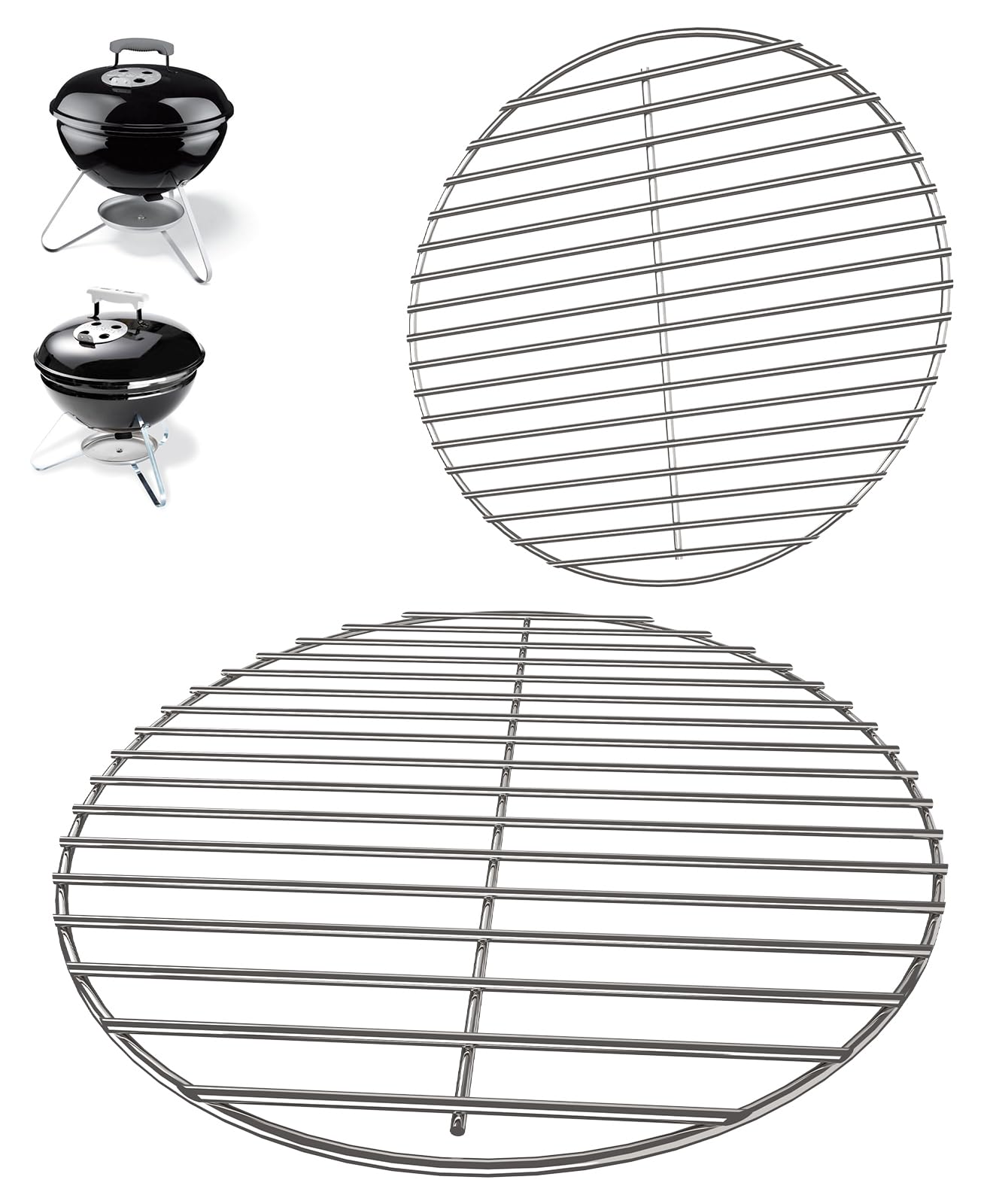 Round Grate Kit for Weber 14" Smokey Joe Silver/Gold Grill Accessories