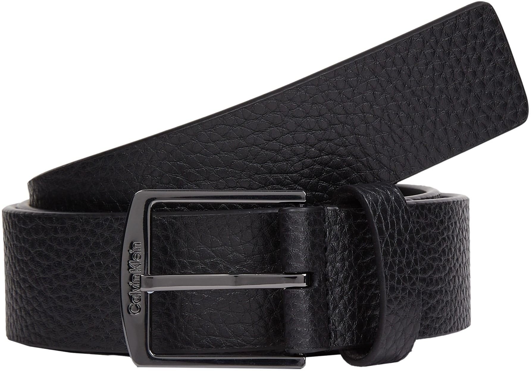 Calvin Klein Men's Casual Square Buckle Belt, Black (Ck Black Pebble), 35,4 inches