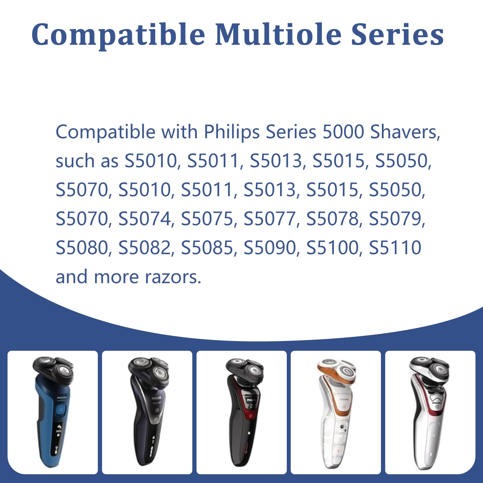 Serie 5000 - Testina completa di ricambio per rasoi Philips serie S5000/6000, S5100, S5500, SH50 MultiPrecision, testina di aggiornamento per rasoi elettrici SH50 (1 pezzo (confezione da 1)