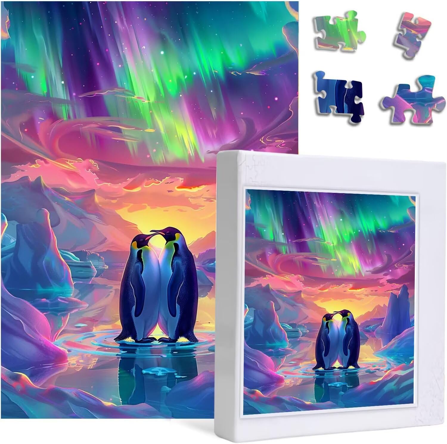 Mystical Penguin 1000 Piece Jigsaw Puzzle for Adults，Colorful Artwork of a Penguin World ，Fun and Challenging Brain Exercise for Puzzle Enthusiasts 20x30 Inches