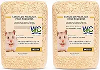 Kit 2 Serragem Para Hamster Coelho Roedores Aves 800g Amarelo