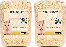 Kit 2 Serragem Para Hamster Coelho Roedores Aves 800g Amarelo
