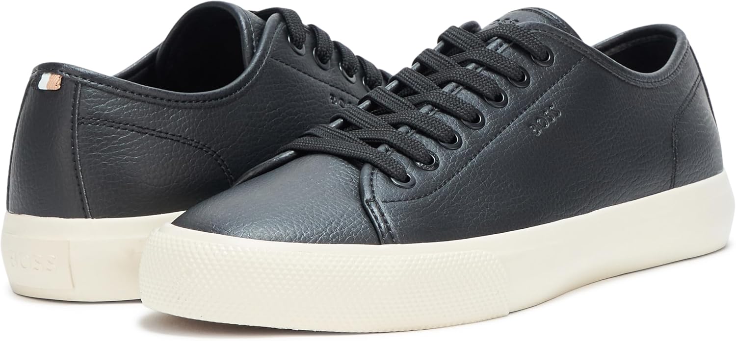 BOSS Men's Aiden Logo Block Leather Low Top Sneakers - Image 3