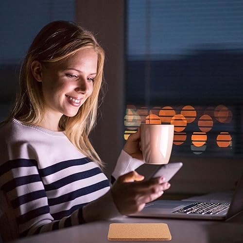 Miniatura 7 de Juego de 200 posavasos de corcho para bebida de 4 pulgadas, absorbentes de madera en blanco, gruesos, juego para copas de vino, tazas, manualidades,