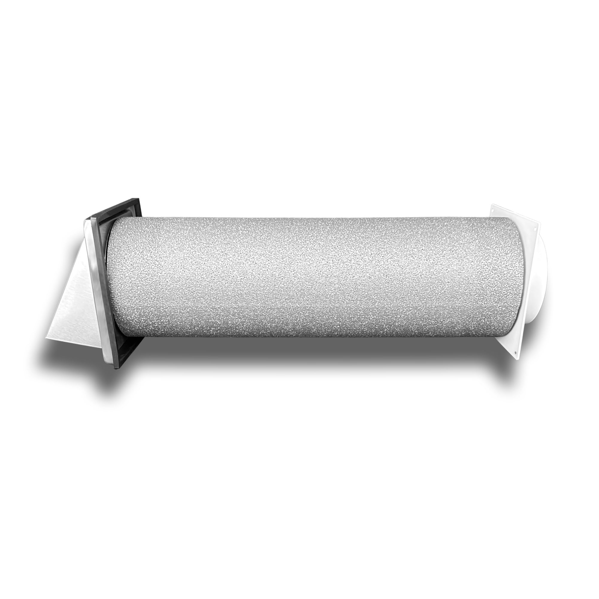 Rejilla de ventilación de acero inoxidable, sistema de válvula antirretorno de 150 cm de diámetro, con tubo aislante (sonido y calor)