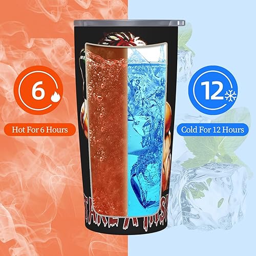 Miniatura 5 de Anime Baki The Grappler Band Taza de acero inoxidable con tapa y pajita, taza de café a la moda para adultos, 20 onzas