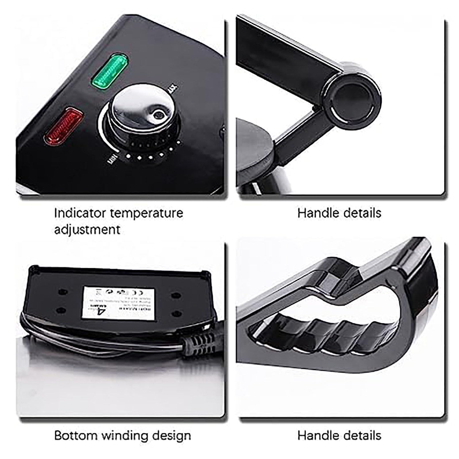 Crepera Antiadherente (12 Pulgadas), Máquina para Hacer Panqueques De 1800 W: Fabricación Pita, Calefacción De Doble Cara + Indicador Led, Haga Chapati/Tortilla FáCilmente