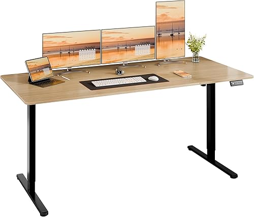 Vista 38 de Meilocar - Escritorio eléctrico de pie ajustable en altura, escritorio para computadora con controlador de memoria, estación de trabajo de oficina