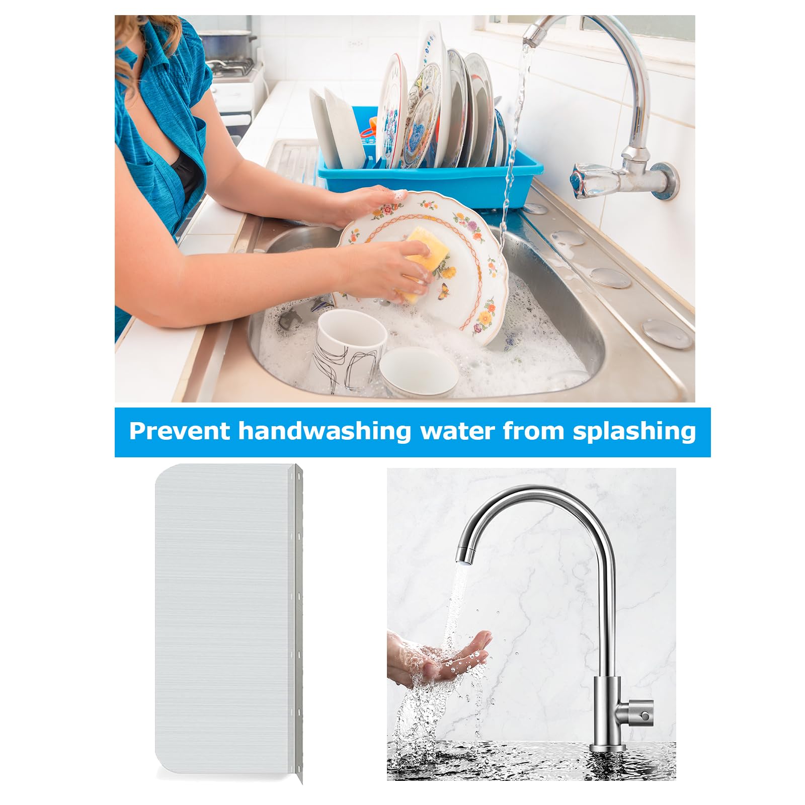 Zweiteiliger Spritzschutz für Waschbecken, B