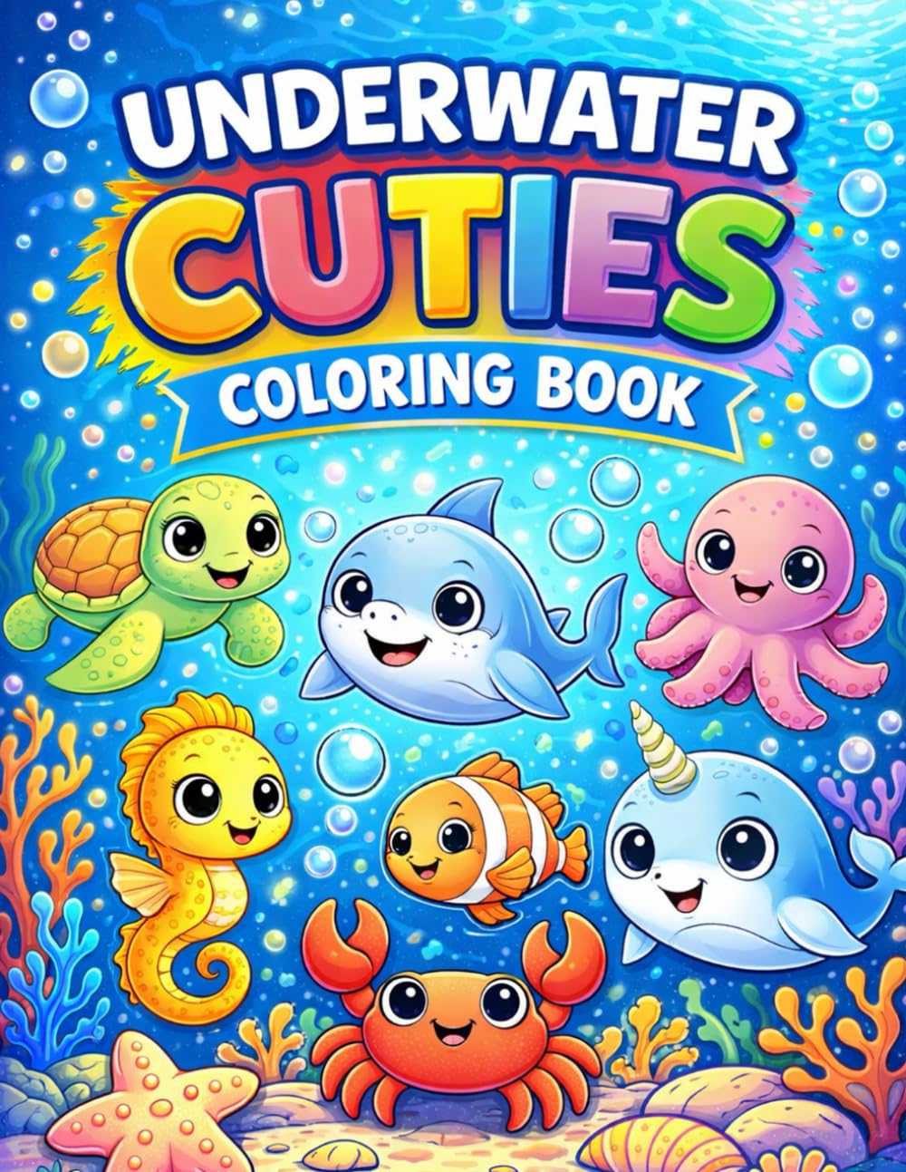 Marine Mammals Coloring Book for Kids: 48 Cute and Easy Coloring Pages for Kids Ages 3–5 (Cute Animals Coloring Book Series for Kids Ages 3–5)