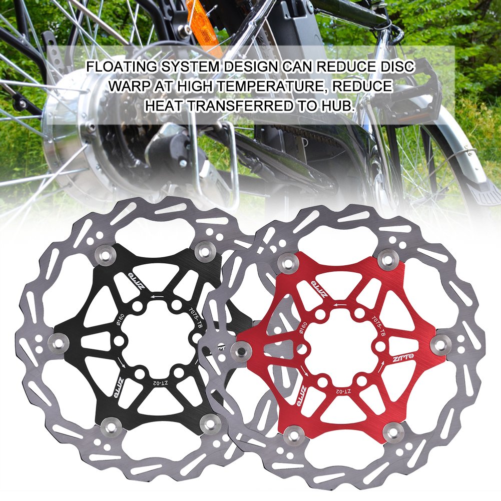 Wirnik hamulca tarczowego 160mm Pływający Road Mountain Bike ycle Tylne wirniki Śruby Klocek hamulcowy Czerwony Czarny 6 Śrub (czerwony)