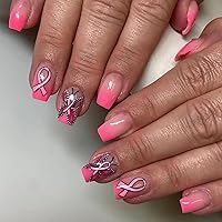 Vista 11 de Uñas postizas de longitud media, uñas postizas acrílicas artificiales para mujer, 24 piezas de cobertura completa, reutilizables, diseño de flores