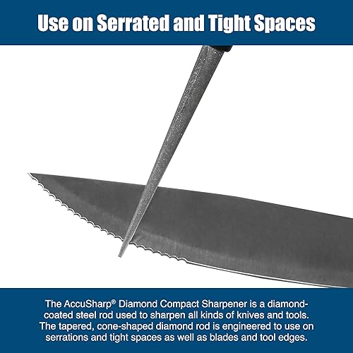 Miniatura 3 de AccuSharp Afilador de varillas cónico compacto de diamante, afilador de cuchillos y herramientas de tamaño de bolsillo, ideal para cuchillos de