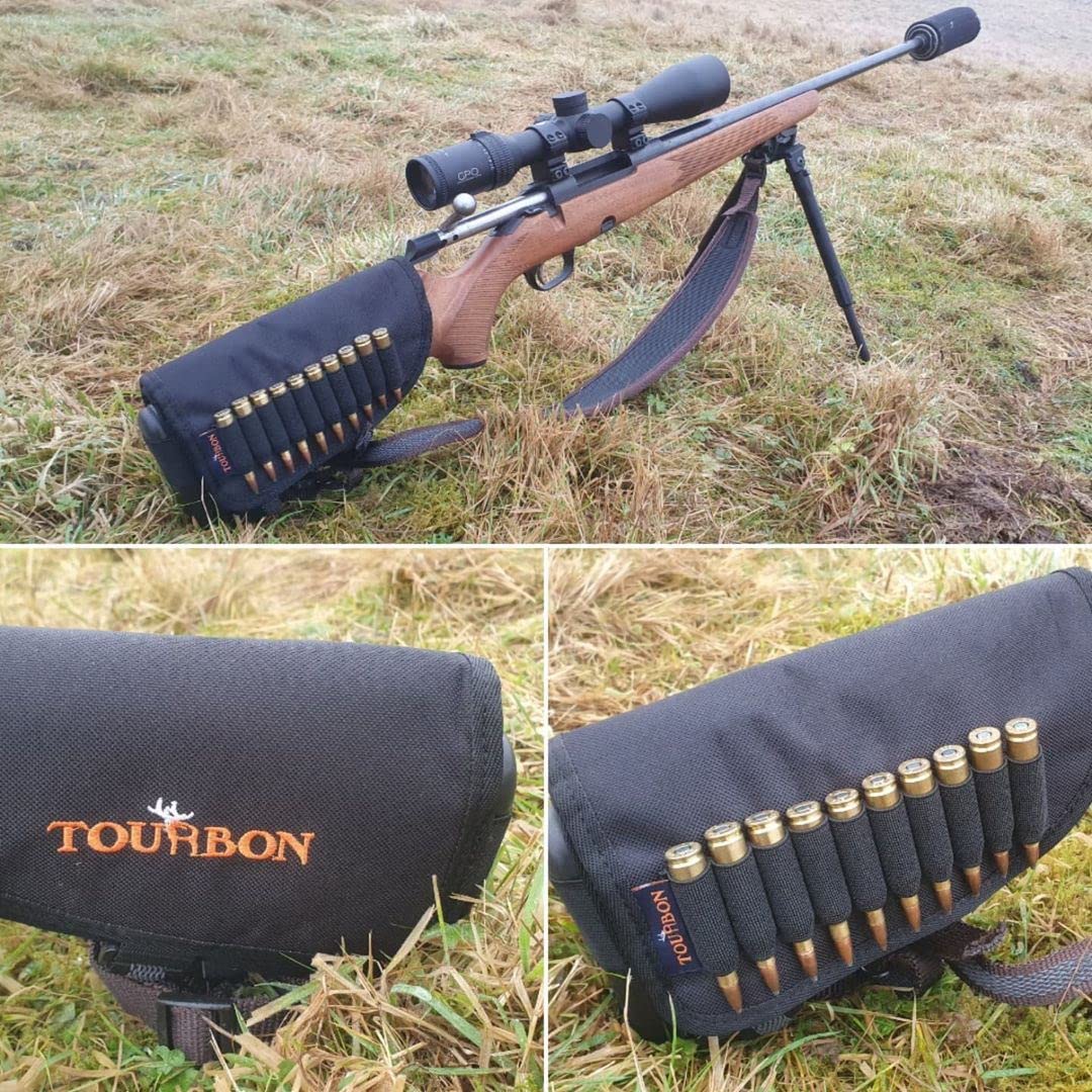 Tourbon Altezza Regolabile Buttstock Fucile-Cheek-Custodia per cartucce