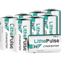LithoPulse 8 Pack CR2 3V Lithium Battery for Flashlights Home Alarm System