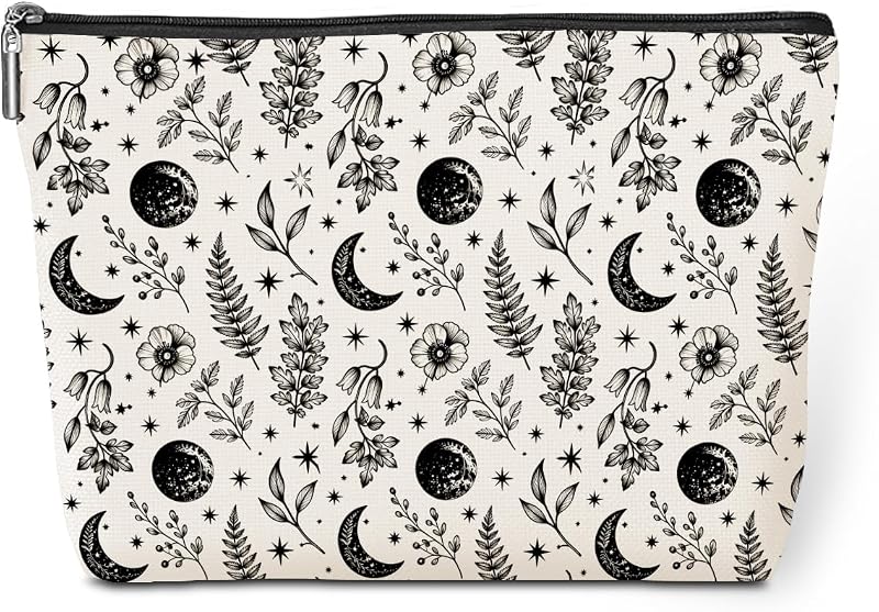 Necessaire jeilink com estampa floral Lua Silvestre 1753 e zíper