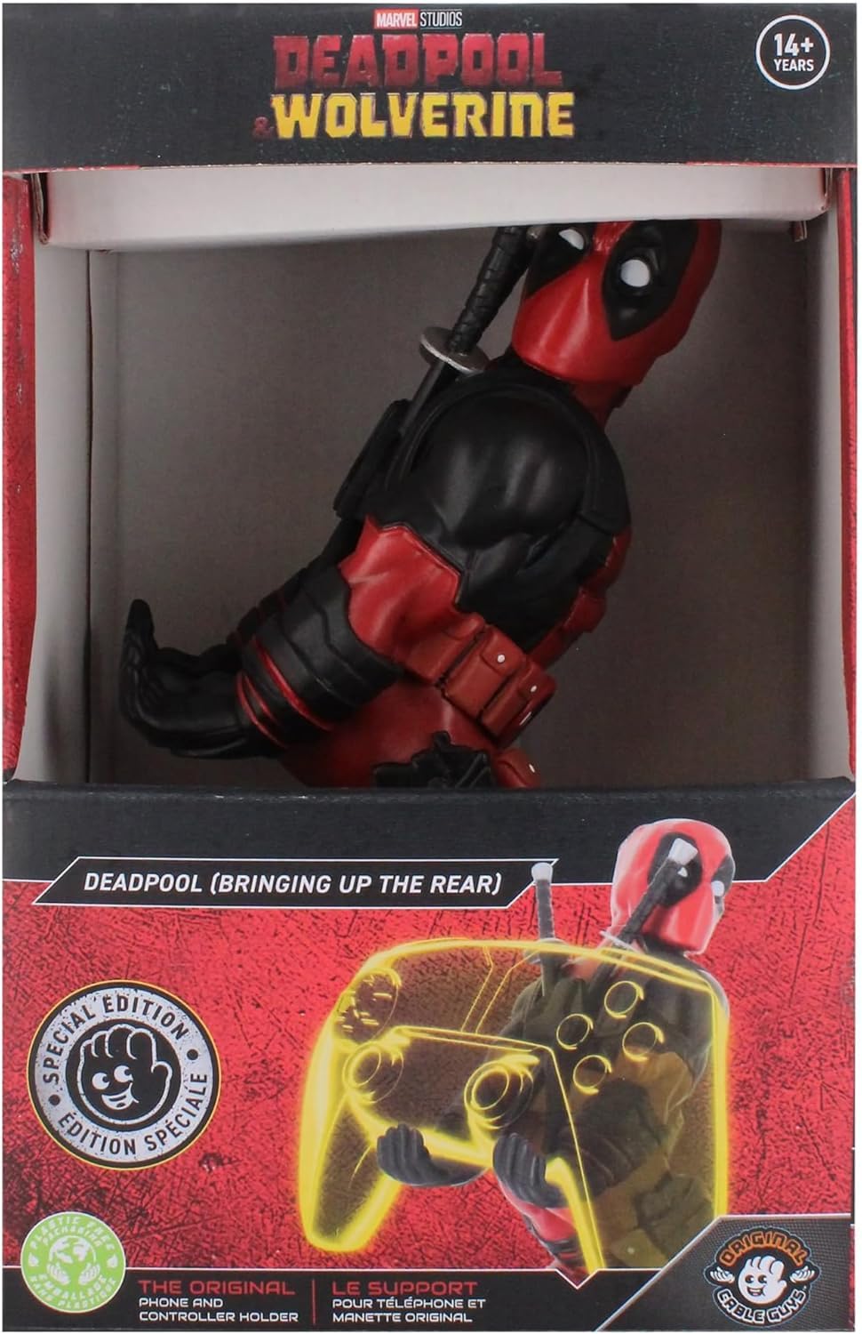 Exquisite Gaming: Marvel: Deadpool 3 'Bringing Up The Rear' Repaint - Controller originale Cable Guys e supporto per telefono, supporto per dispositivo da collezione, figura