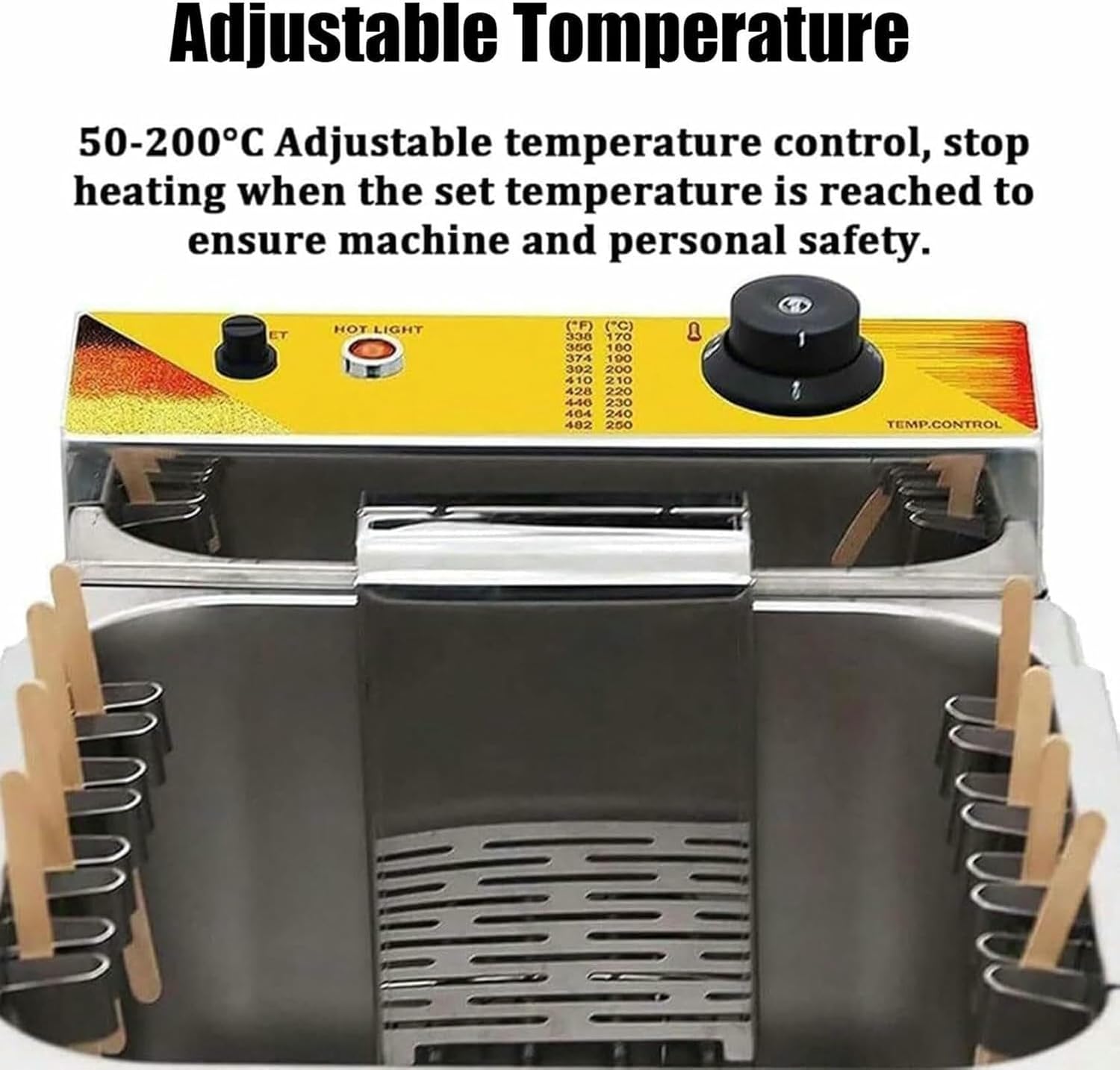 12L Commercial Deep Fryer, Automatic Cheese Hot Dog Sausage Grill Stove Sticks Fryer, Electric Deep Fryer with 50-200℃ Adjustable Temperature~/