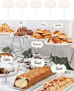 24 Bandierine Portaetichette Per Buffet – Stuzzicadenti In Bambù Con Cartellino Bianco Per Formaggi E Antipasti