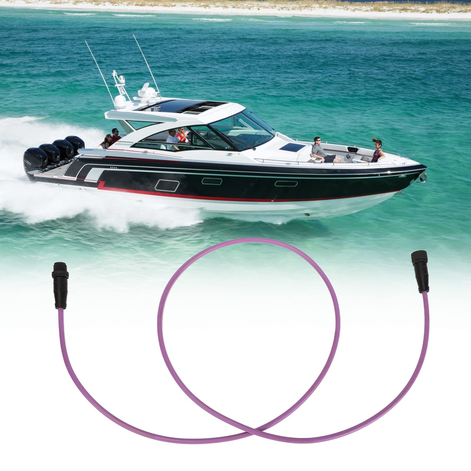 Jenngaoo Cavo NMEA 2000, 1m Cavo di Derivazione Backbone Impermeabile M12 5Pin IP67 con Connettore Maschio Femmina per Reti NMEA 2000