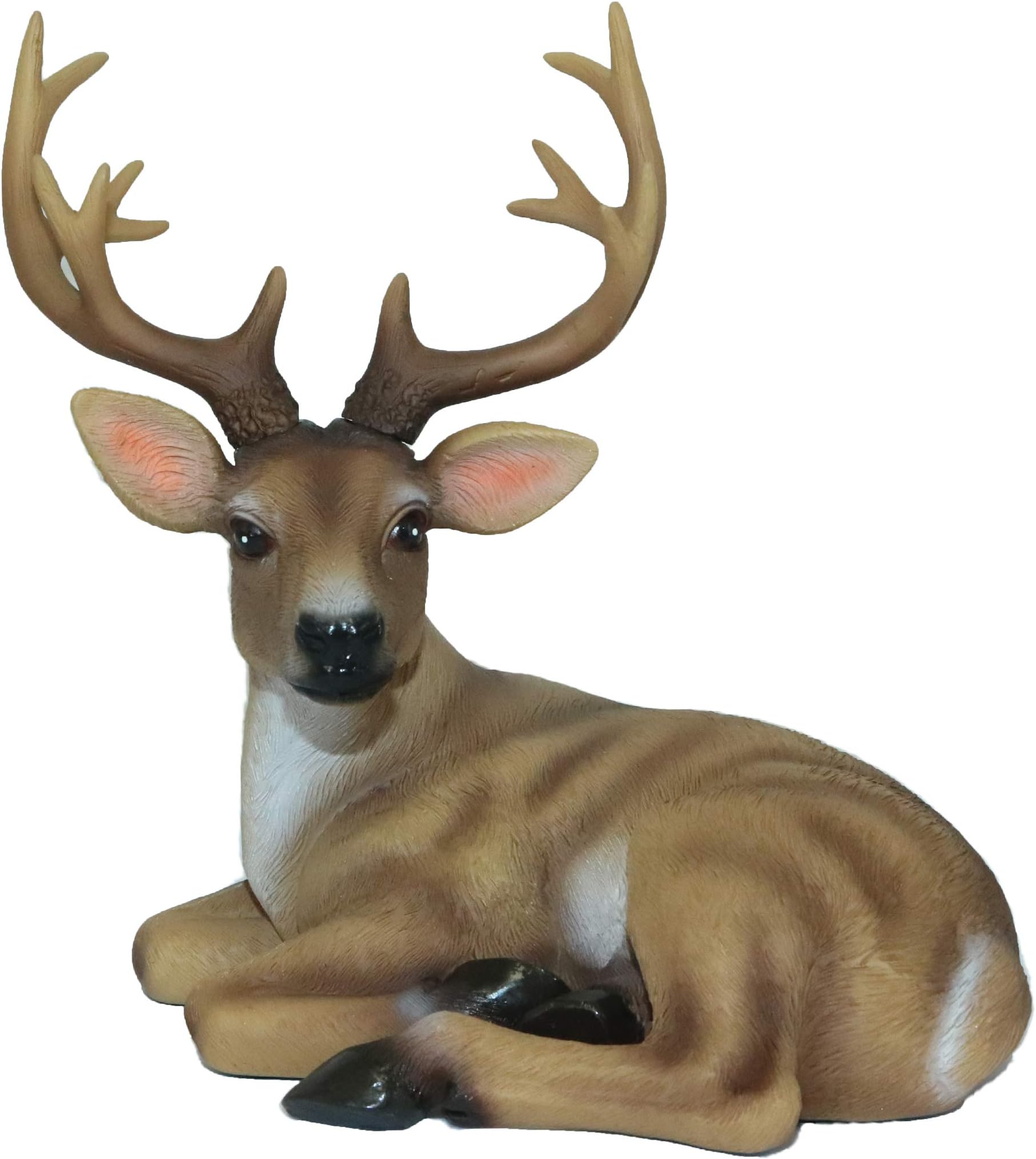 Paperweight Figurine Festive Deer Animal Sculpture Home Decor or Outdoor Garden Statue - 5X 5 x 3.6 Inches