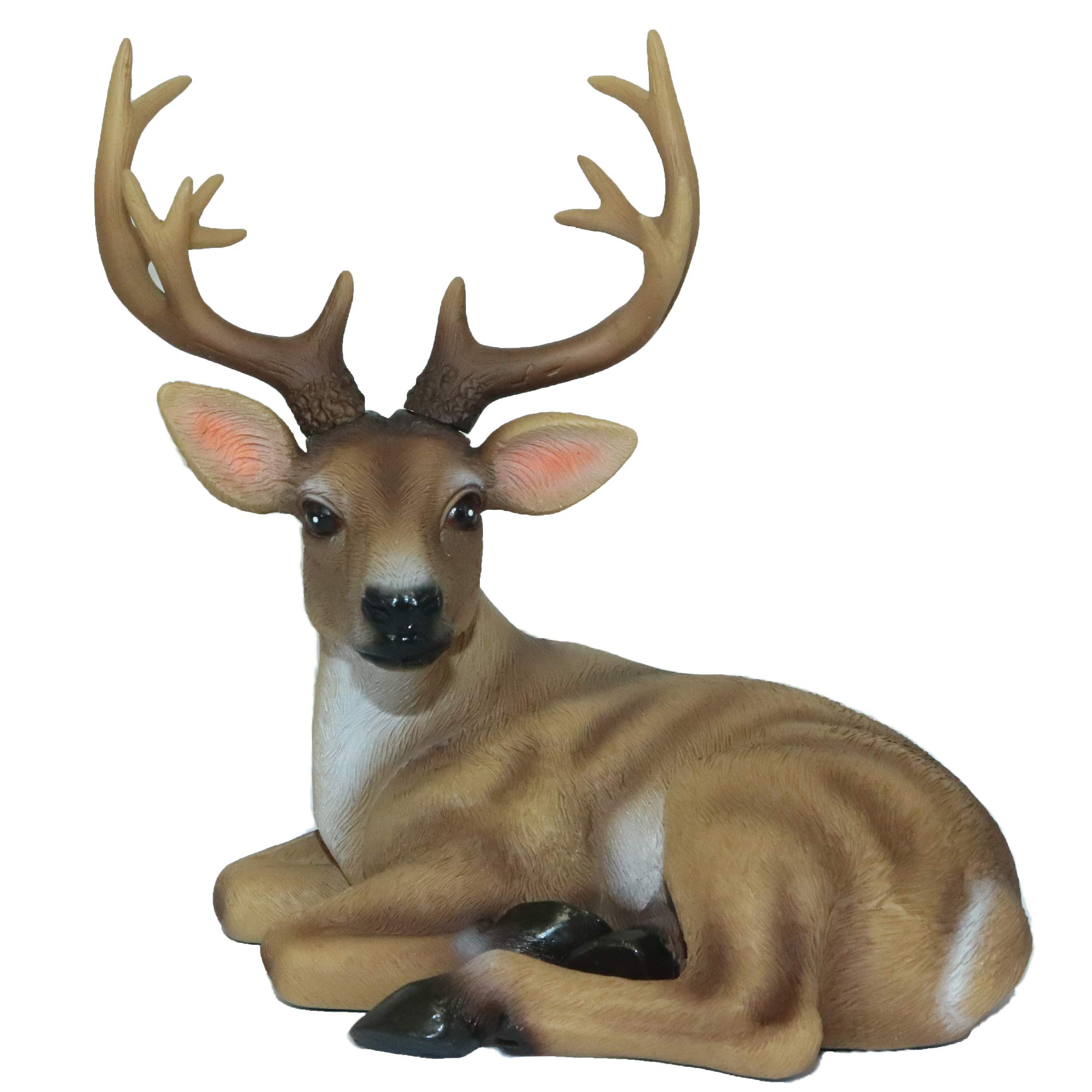 Paperweight Figurine Festive Deer Animal Sculpture Home Decor or Outdoor Garden Statue - 5X 5 x 3.6 Inches
