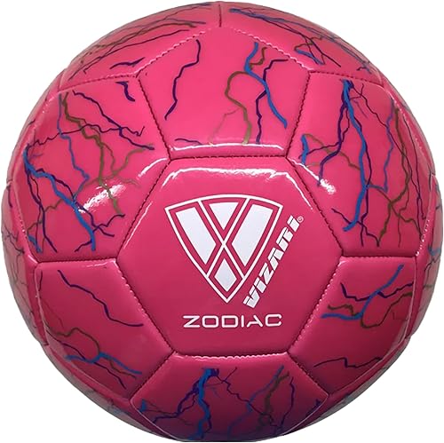 Vizari Zodiac Balón de fútbol para entrenamiento al aire libre y juego divertido Pelota de fútbol al aire libre con vejiga de goma y cuero