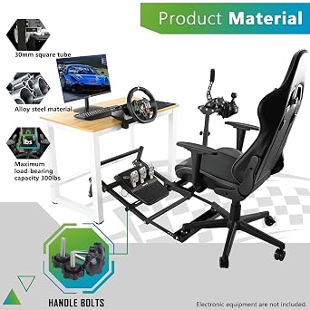 Hottoby Racing Simulaor Cockpit Truck Simulator with Red Seat&Monitor Frame Fit for Logitech/Thrustmaster/Fanatec G920,G923&T80 racing wheel Professional,No Handbrake,Pedals,Steering Wheel