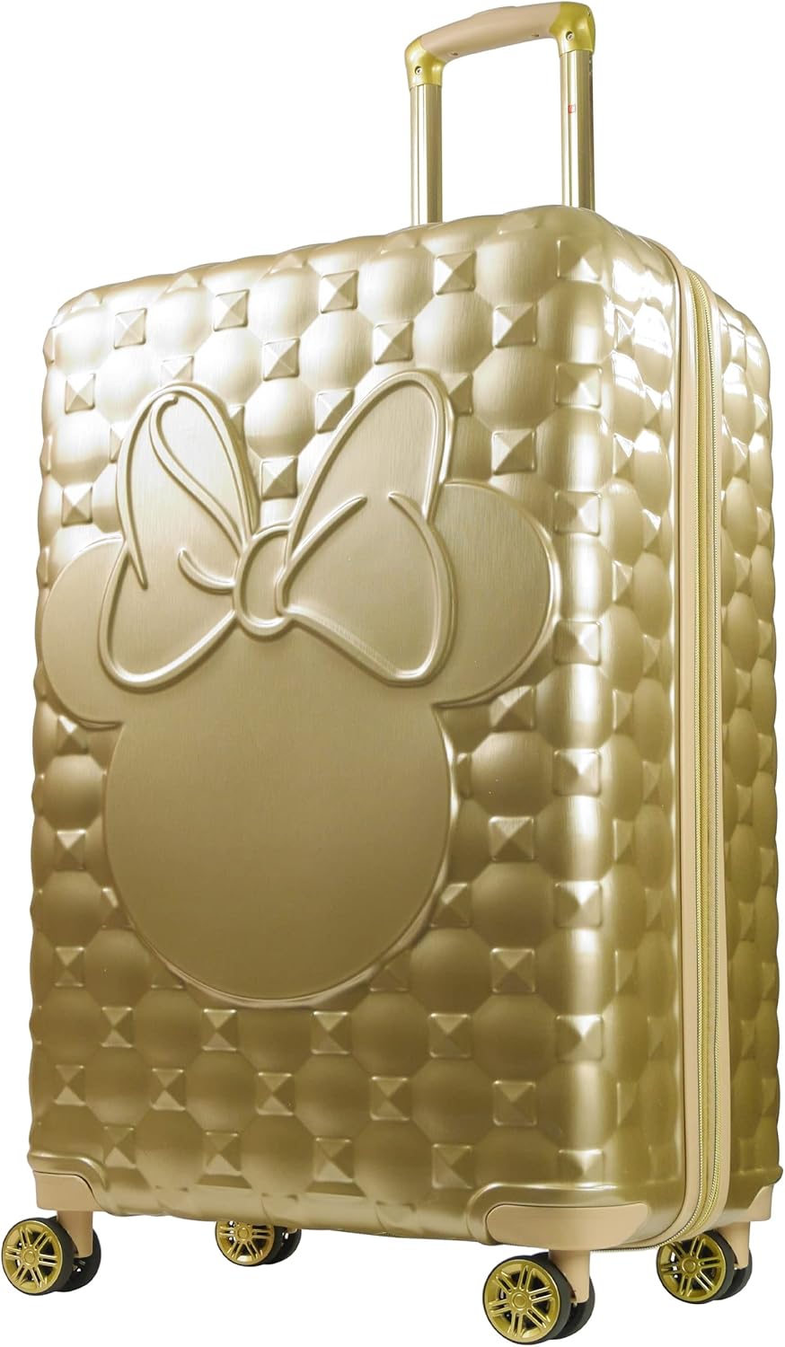 Amazon FUL ディズニー ミニーマウス キャスター付きスーツケース 成形ハードシェルスーツケース, ゴールド, 29 Inch