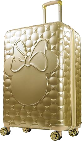review FUL Disney Minnie Mouse 29 Inch Rolling Luggage, Molded Hardshell Suitcase with Wheels, Gold (FCFL0139-715)