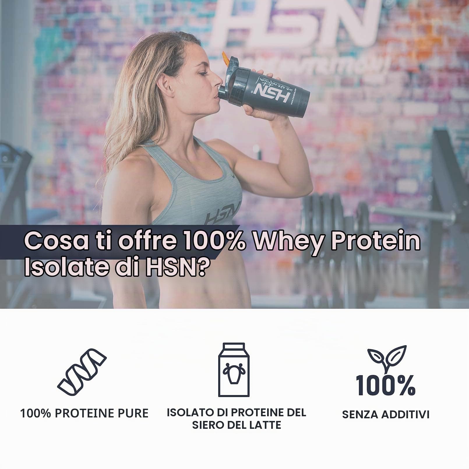Proteina del Siero Isolata HSN | Gusto Neutro 2 Kg = 67 Dosi per Confezione 100% Whey Protein Isolate | RICCA di Proteine, EAA, BCAA e Glutammina | No OGM, Vegetariana, Senza Glutine né Soia