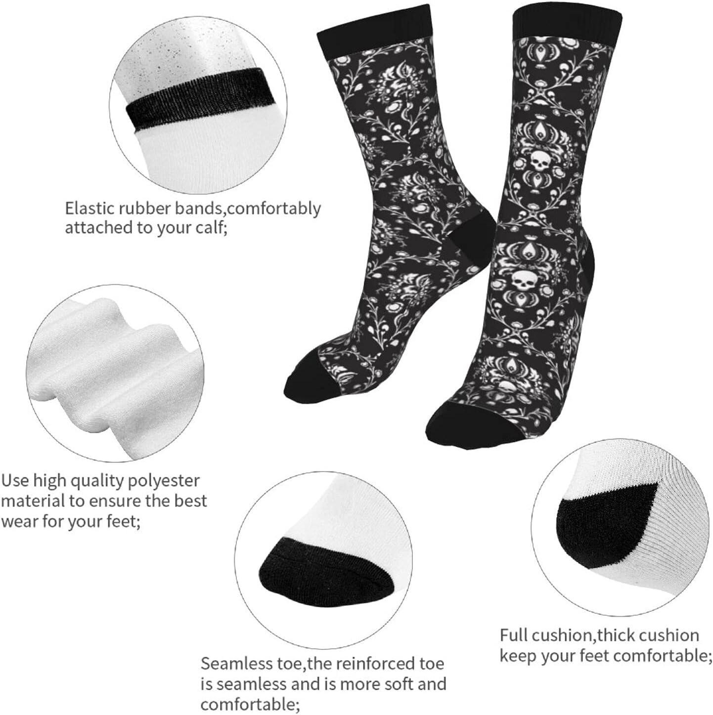 Novelty Crew Socks Casual Socks Mid Calf Socks For Women Men - Image 7