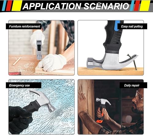 Miniatura 4 de 12 martillos de garra rechonchos, mini martillo pequeño y rechoncho de 8 onzas, martillos de garra pequeños, herramienta ligera para reparación del