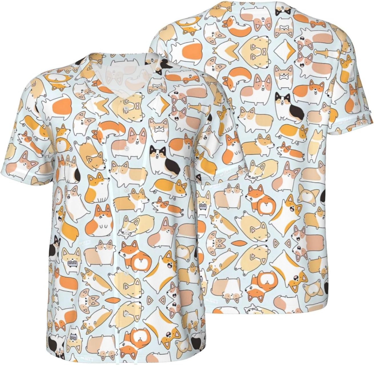 Dog Stylish Softball Jersey,Personalized and Breathable Baseball Button Down for Men for All Seasons and Occasions