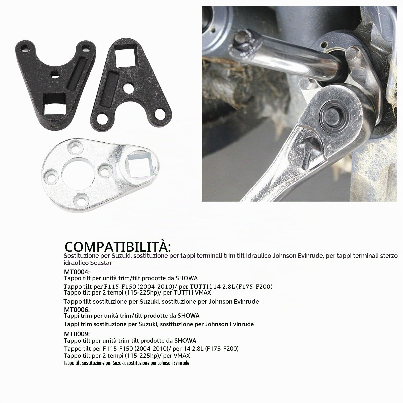 Asixxsix Chiave per Perno di Trim/inclinazione fuoribordo, Chiave per Perno fuoribordo in Lega d'Acciaio MT0004 MT0006 Trim Tilt Cover Remover per Tappi Idraulici di sterzo