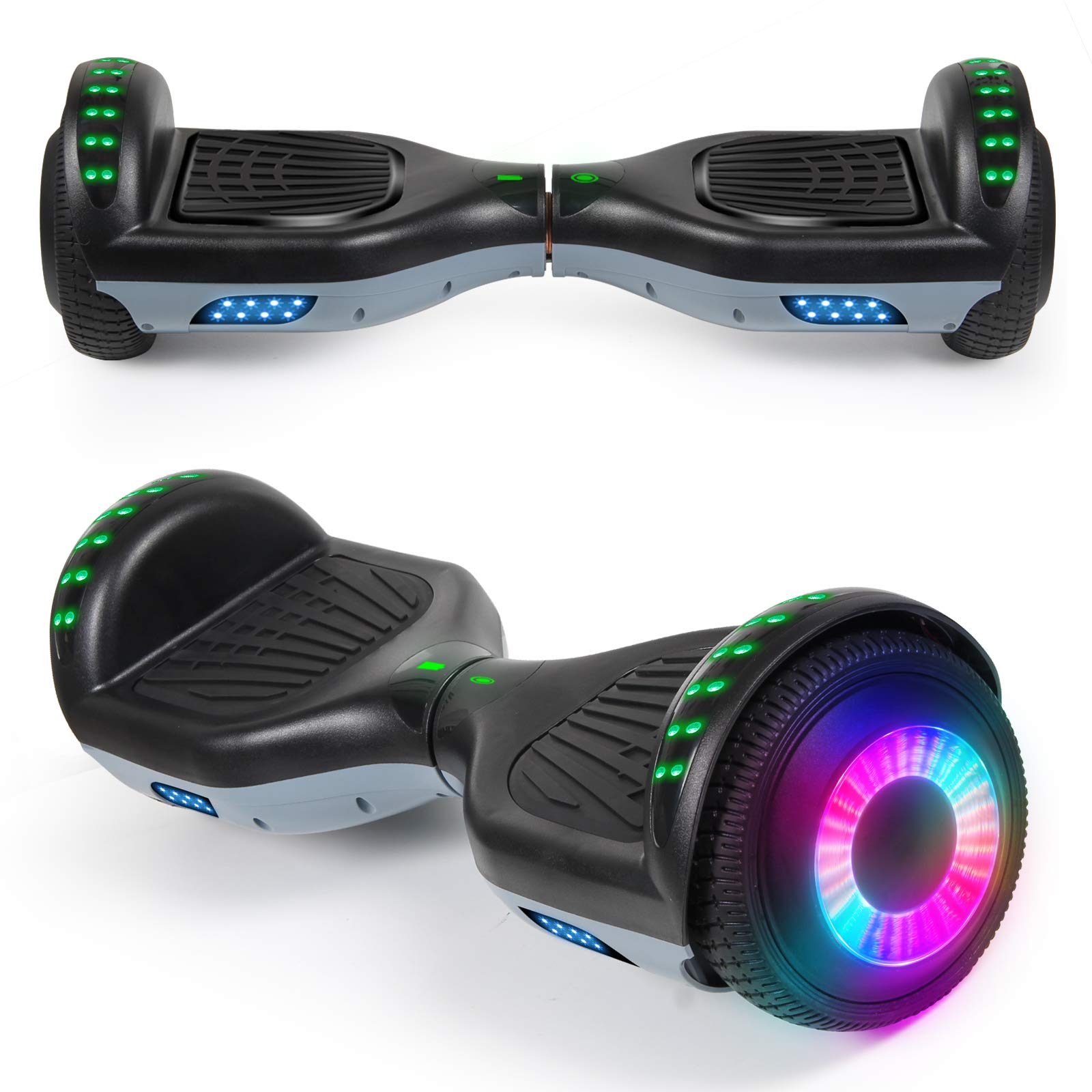 SISIGAD Hoverboard, with Bluetooth and Colorful Lights Self Balancing Scooter